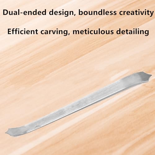 Pottery Clay Shaping Knives,Stainless Steel Pottery Tools Clay Sculpture Modeling Tool Double Curved Cutter Head for Making Roof Texture