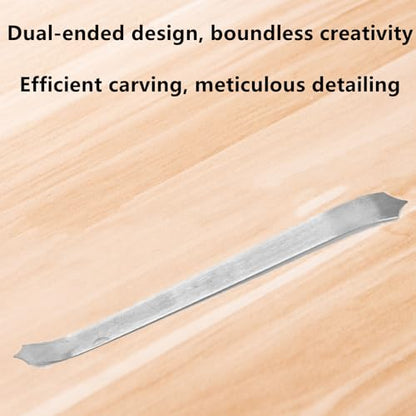 Pottery Clay Shaping Knives,Stainless Steel Pottery Tools Clay Sculpture Modeling Tool Double Curved Cutter Head for Making Roof Texture