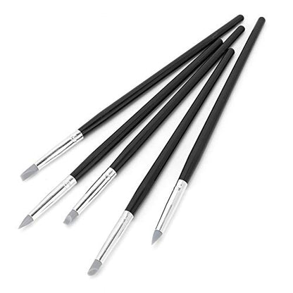 5PCS Clay Sculpting Tool Silicone Clay Tools Silicone Paint Brush Flexible Clay Sculpture Tools Silicon Color Shaper Brushes Color Shapers Brushes for Color Shaping Blending Remove