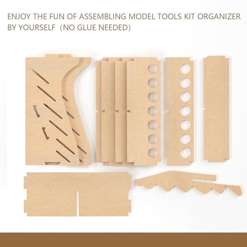 Wooden Model Organizer, Paint Rack with MDF Material for 35 Paints Bottles, Craft Holder Suitable for Tamiya/Vallejo/Citadel, GK11 (Can be combined with other GK style)