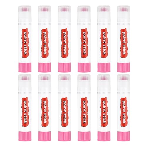 PATIKIL Tempera Paint Sticks, 12 Pcs Solid Tempera Paints Sticks Washable Bulk Markers Pen Quick Drying for Artists Beginners Art Supplies, Light Pink - color: Light Pink