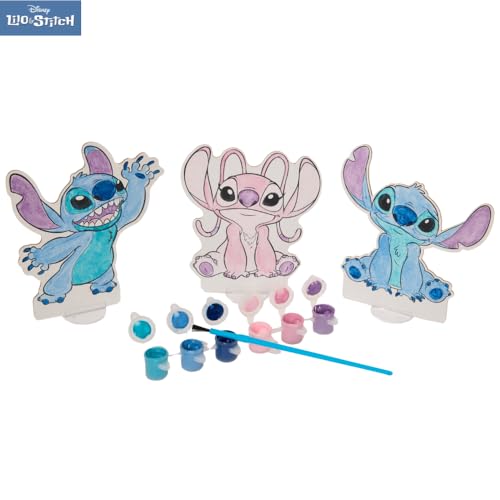 Innovative Designs Disney Lilo and Stitch Canvas Paint Set for Kids with 3 Canvases, Acrylic Paint, Paintbrush, & Stands - color: Stitch