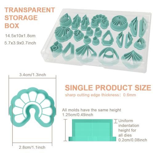 22Pcs Geometry Polymer Clay Cutters Boho Clay Earrings Cutters Polymer Jewelry Cutter for Earrings Making Birthday Party DIY Supplies - style: Geometry