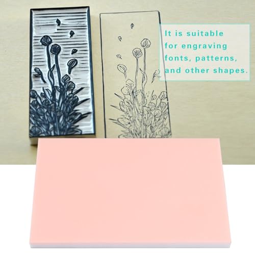 6" x 4" Rubber Carving Block, Soft and Easy to Carve Rubber Block for Printmaking, Stamp Making, DIY Crafting, Scrapbook, Painting (Pink) - color: pink
