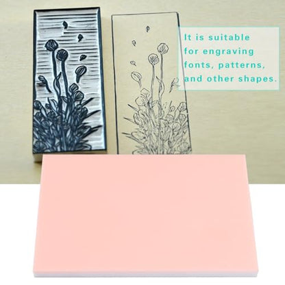 6" x 4" Rubber Carving Block, Soft and Easy to Carve Rubber Block for Printmaking, Stamp Making, DIY Crafting, Scrapbook, Painting (Pink) - color: pink