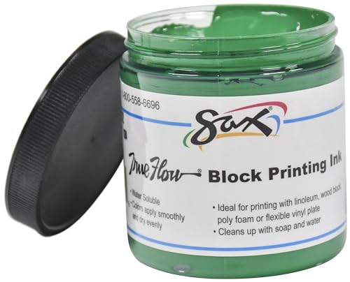 Sax True Flow Water Soluble Block Printing Ink, 8 Ounce Jar, Green