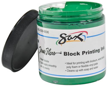 Sax True Flow Water Soluble Block Printing Ink, 8 Ounce Jar, Green