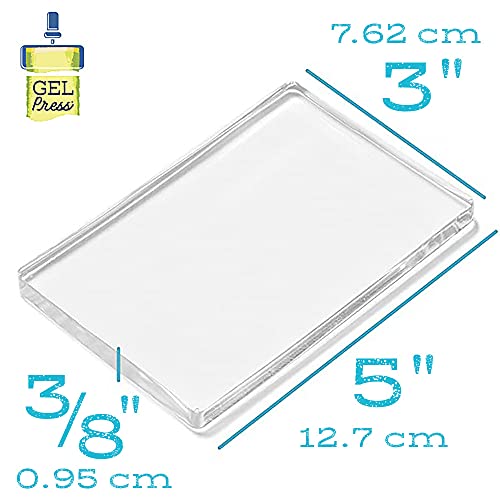 Gel Press Monoprinting Print Plate - 3” X 5” Gel Plate - Printmaking Supplies - Reusable Gel Printing Plate for Press Art for Card Making, Scrapbooking, Journaling, Arts and Crafts, Home Decor - size: 3" x 5"