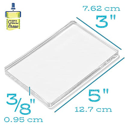 Gel Press Monoprinting Print Plate - 3” X 5” Gel Plate - Printmaking Supplies - Reusable Gel Printing Plate for Press Art for Card Making, Scrapbooking, Journaling, Arts and Crafts, Home Decor - size: 3" x 5"