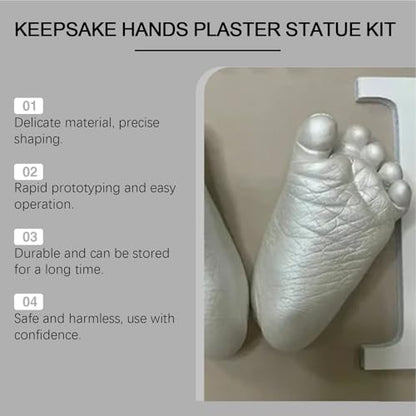 Babys Hand and Foot Casting Kit, Hand Sculpture Kit Couple, Hands Mold Powder Model Making Kits, Plaster Statue Molding Kits, 3D Mold Maker, for Crafts Memorial Thanksgiving Adults Children