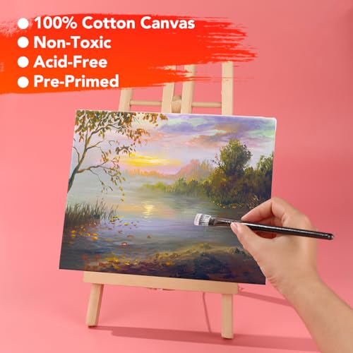 21 Packs Stretched Canvases for Painting, MultiSize 12x16, 10x12, 8x10, 5x7, 3x5, Round Canvas with 8x8,10x10,12x12, Primed Blank Canvas for Oil, Acrylic Paint,for Beginner, Artist. - size: 21Pack-MultiSize Canvas