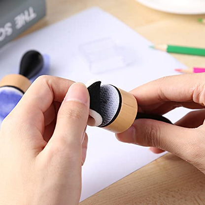 Ink Paints Mixing Blending Tool Mini Round Foam Refills, for Scrapbooking Craft, Control of Ink Placement, No More Inky Fingers Ink Blending Tool with Spare Pads for Rubber Stamping & Scrapbooking - color: 1 Handle+2 Foam Refills