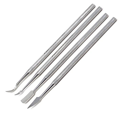 A2ZScilab - Stainless Steel Spatula Wax & Clay Sculpting Tool Carver Set, Carving Pottery Tools - Sculpture Shaper Polymer Modeling Tools for Clay, Pottery, Ceramics Artwork & Holiday Crafts (4PK) - style: 4PK
