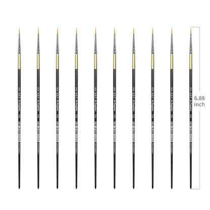 XDT#700 Miniature Detail Artist Paint Brush 10 Piece Set #000, Fine & Micro Detail Paints Brush for Painting, Acrylic Oil Watercolor - size: 10Pc Set