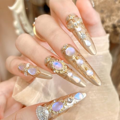 100Pcs Mix Shape Size Translucent Blue Tears Nail Rhinestones Flatback Rhinestones Multi Shapes Sizes Nail Design Circular Droplet Nail Crystals Nail Diamonds for DIY Jewelry Making Craft Supplies - color: off-white