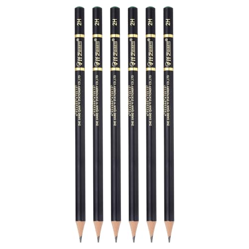 PATIKIL 6Pcs Drawing Pencils for Sketching, 2H Refill Sketch Pencils for Drawing, Graphite Art Pencil Set Professional Resistant Lead for Painting Shading Artist Office Supplies - size: 2H