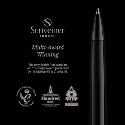 Scriveiner Gun-Metal Lacquer Ballpoint Pen - Stunning Luxury Pen, Schmidt Black Refill, Best Gift Set for Men & Women, Professional Executive Office, Nice Fancy Designer Pens - color: 21. Gun-Metal
