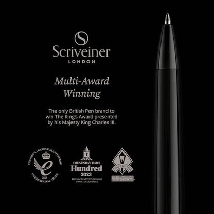 Scriveiner Gun-Metal Lacquer Ballpoint Pen - Stunning Luxury Pen, Schmidt Black Refill, Best Gift Set for Men & Women, Professional Executive Office, Nice Fancy Designer Pens - color: 21. Gun-Metal