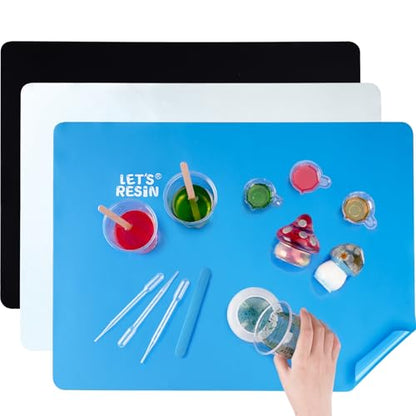 LET'S RESIN 3-in-1 Silicone Mat - 15.7" x 11.7" Nonstick & Nonslip Craft Mat, Heat-Resistant for Resin, Paint, Clay - size: 15.7" x 11.7"