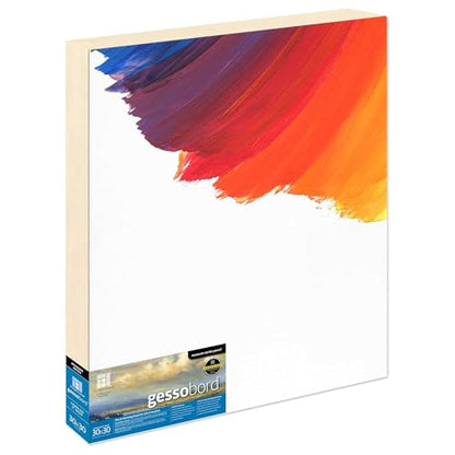 Ampersand Art Supply Museum Series Gessobord | 30x30 | 2" Cradled Profile | Gesso Wood Painting Panel for Oil and Acrylic Paint & Mixed Media | Canvas Panel Alternative in Professional Art Supplies - size: 30" x 30", style: 2 Inch Cradle