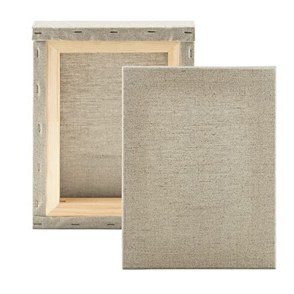 Senso Clear Primed Linen Stretched Canvas - Multi-Media Stretched Canvas for Oils, Acrylics, Pastels, & More! - 12x16 - size: 12x16"