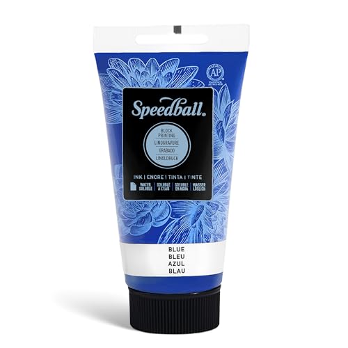 Speedball 3502 Water-Soluble Block Printing Ink – Bold Color With Satin Finish AP Certified 2.5 FL OZ, Blue - color: Blue, size: 2.5 fl oz