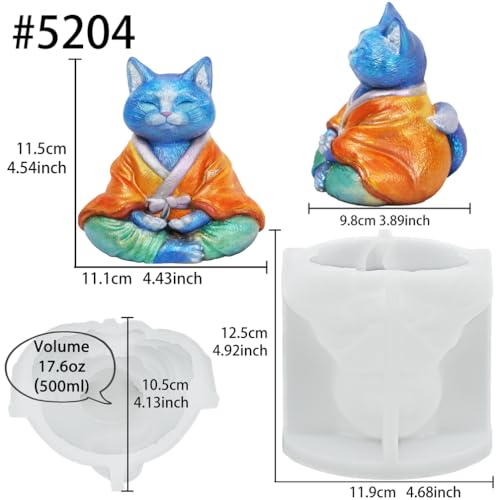Cat Silicone Mold for Taba Squishy, Resin, Candle, Crafting Big 5'' Kitty - color: Cat