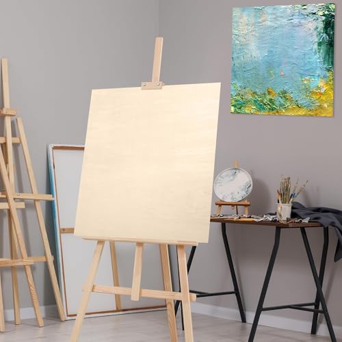 Aodaer 4 Pack Wood Panels 24 x 24 Inch Wooden Panels Canvas Unfinished Craft Wood Boards Panel for Art Crafts Acrylic and Oil Painting Pouring DIY Projects - size: 24 x 24 Inch