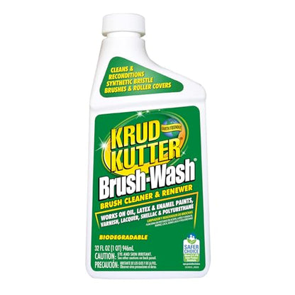Krud Kutter Brush-Wash Cleaner and Renewer, 32 oz, Paint Brush Cleaner for Latex and Oil Based Paint, Restores Brushes and Rollers, Removes Paint Residue and Buildup - size: 32 Fl Oz (Pack of 1)