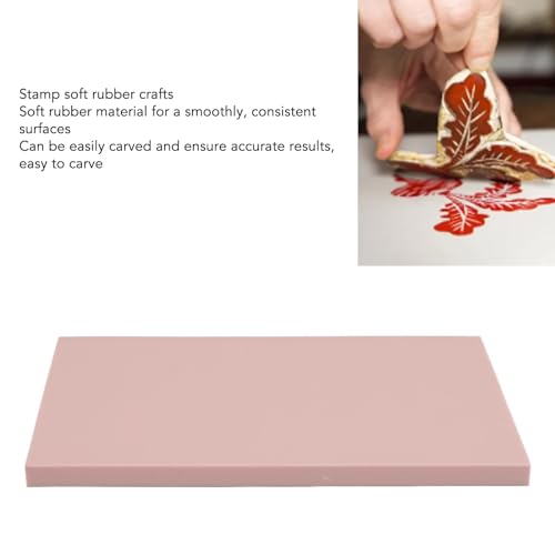 Premium Soft Rubber Carving Blocks DIY Stamp Making Kit for Artists Crafters Woodblock Printing 10PCS 15x10x0.8cm (Roseate)