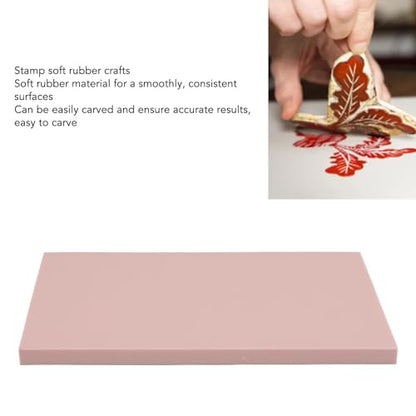 Premium Soft Rubber Carving Blocks DIY Stamp Making Kit for Artists Crafters Woodblock Printing 10PCS 15x10x0.8cm (Roseate)