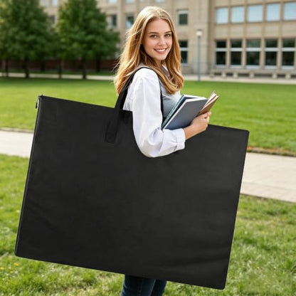ZKOO Light Weight Art Portfolio Bag, 36 x 48 Extra Large Art Portfolio Case Light Weight Waterproof Poster, Studio Collection Tote for Artwork, Poster, Sketch Drawing, Canvas (36"*48"-Black) - size: 36"*48"-Black