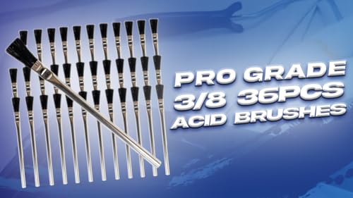 Pro Grade - Acid Brushes - 36 Count 3/8 Inch Boar Hair Acid Flux Brushes