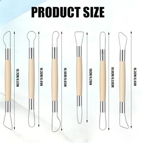 Pottery Ribbon Sculpting Tools Kit，14 Piece Set of Ceramic Edging Tools, Clay Sculpting Tool with Aluminum and Stainless Steel, Used for Carving, Modeling, with Feather Line Texture