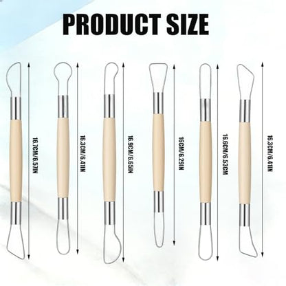 Pottery Ribbon Sculpting Tools Kit，14 Piece Set of Ceramic Edging Tools, Clay Sculpting Tool with Aluminum and Stainless Steel, Used for Carving, Modeling, with Feather Line Texture