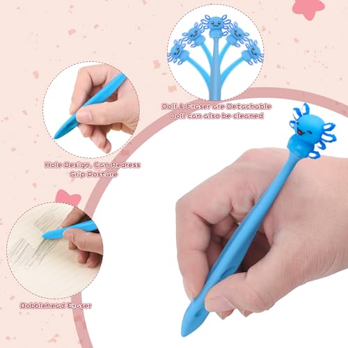 48 Pcs Cute Axolotl Bobblehead Eraser for Pencils Kawaii Erasers Cute School Supplies Fun Cartoon Erasers Back to School Supplies Birthday Classroom Gifts - style: Axolotl