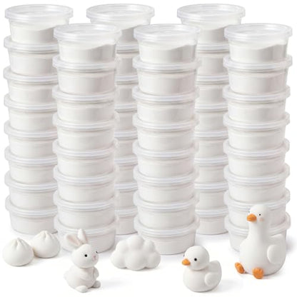 VioraWhite 48 Pcs Air Dry Clay 1.6lb Modeling Clay Kit Soft & Stretchable Magic Foam for Kids DIY Molding, Arts & Crafts, Boys Girls Party Favors, Cosplay Sculpting Supplies(White) - color: White