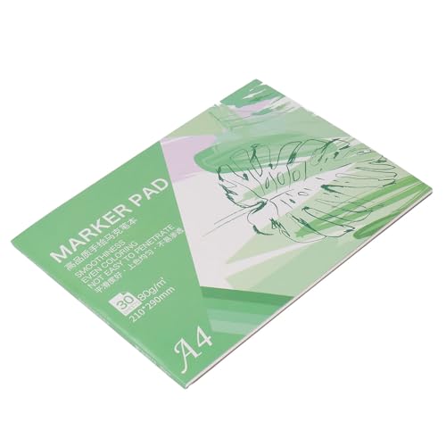 Marker Pad, Professional Textured 80gsm A4 Marker Paper Pad with 30 Sheets for Artists Beginners and Kids Ideal for Drawing Painting Sketching