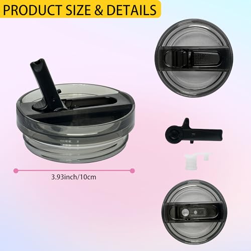 2 Pcs Detachable Flip Straw Lid for Stanley 40oz Quencher ProTour,100% Leak-proof Lid for Stanely 40oz Cup Accessories,Spill Proof and Splash Resistant Tumbler Cover(Black-Purple) - color: Black-Purple