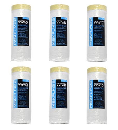 VViViD Chemical Grade Heavy-Duty Self-Adhesive Tape and Drape Masking Film Plastic Drop Cloth (12 Pack (60" x 108ft)) - size: 12 Pack (60" x 108ft)