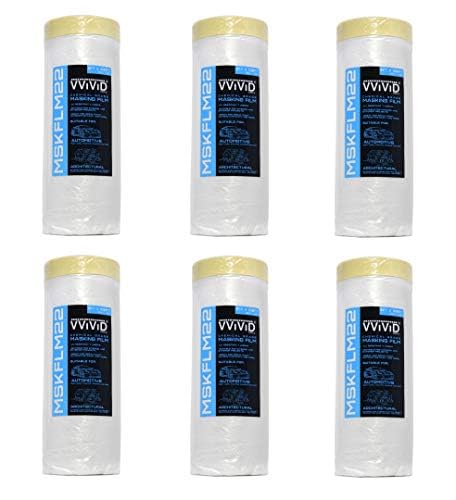 VViViD Chemical Grade Heavy-Duty Self-Adhesive Tape and Drape Masking Film Plastic Drop Cloth (12 Pack (60" x 108ft)) - size: 12 Pack (60" x 108ft)