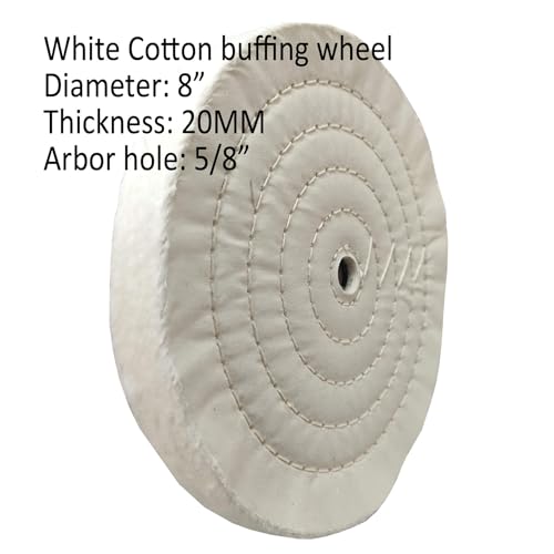 6pc 8" Cotton Buffing Polishing Wheel Kit for Bench Grinder,5/8" Arbor Hole | Includes 3pc 6" Cotton Polishing Buffing Wheel And 3pc 100g Bar Polishing Compound. For Polishing Aluminum, Brass & Jewelry - style: 8" X 5/8" AH 6PC