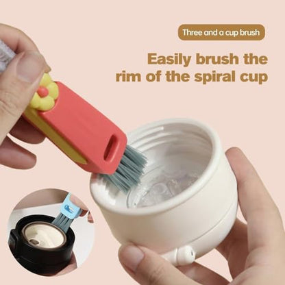 3 in 1 Cup Lid Cleaning Brush, Multifunctional Cleaning Brush Portable Cup Lid Cleaner for Bottle Gap Tight Spaces Cup, Portable Cup Lid Cleaner, 1 Pcs Red - color: 1pcs Red