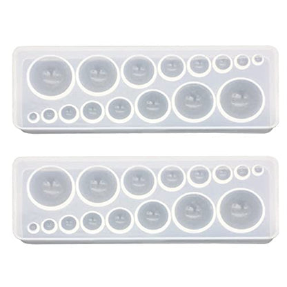 2PCS Cabochon Gem Silicone Mold, Clear Round Silicone Mold for Making Earrings Jewelry Making Crafting Projects - color: round-small