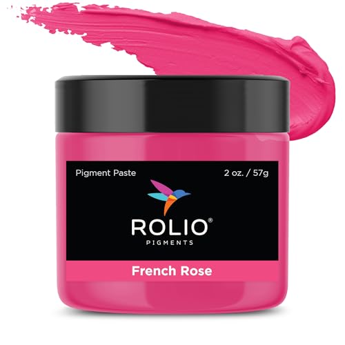 Rolio Pink Pigment Paste for Epoxy Resin – French Rose, 2oz Jar – Opaque Pink Epoxy Colorant, Resin Dye Paste, High-Intensity Pigment Paste for Art, Jewelry, Crafts, Tumblers & DIY Projects - color: French Rose