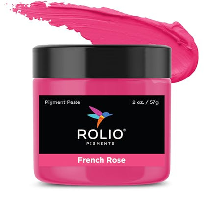 Rolio Pink Pigment Paste for Epoxy Resin – French Rose, 2oz Jar – Opaque Pink Epoxy Colorant, Resin Dye Paste, High-Intensity Pigment Paste for Art, Jewelry, Crafts, Tumblers & DIY Projects - color: French Rose