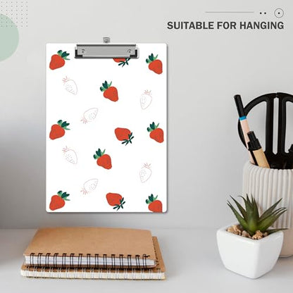 Strawberry Clipboard, Cute ClipBoards with Low Profile Clip for Teachers Nurses Students, Fashion ClipBoards Suitable for School Office, 12.6 x 9 Inch Size - C03 - style: Straweberry