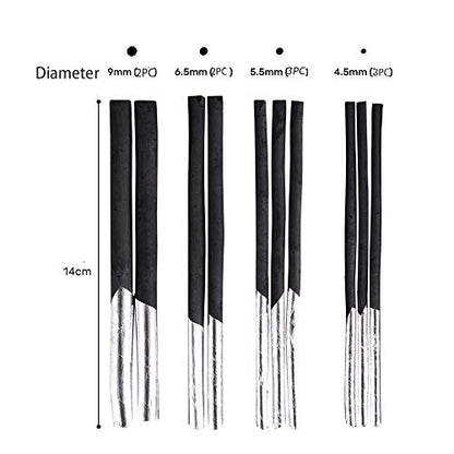 10pcs Vine Charcoal Sticks Willow Artist Soft Charcoal Pencil Sticks Drawing Art Set in Tin Box, 4 Sizes Charcoal Drawing Chalks Art Medium for Sketching, Drawing, Shading