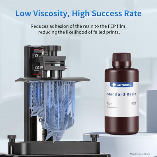 ANYCUBIC 3D Printer Resin, 405nm SLA UV-Curing Resin with High Precision and Quick Curing & Excellent Fluidity for LCD 3D Printing (Grey, 500g) - color: Grey, size: 500g