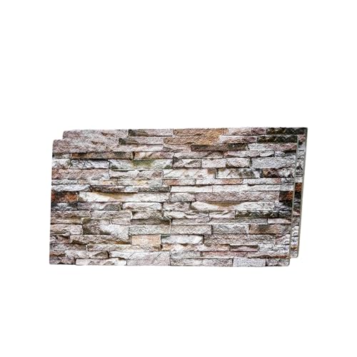 3D Faux Brick Wall Panels – Lightweight Styrofoam Cladding for Interior & Exterior Use | DIY Decorative Panels | 2 Pack (40"x20") | Ideal for Living Room, Kitchen, Outdoor Walls Gemstone - color: Gemstone, size: 2 Panels | 40" x 20" Each Piece